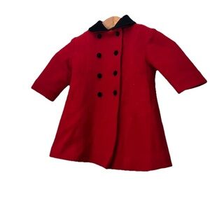 Vtg 1990s Rothschild Red and Black Wool Winter Coat 12M